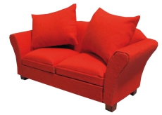 Sofa mit Kissen rot Modern red Sofa