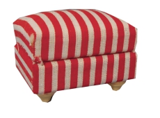 Futeil rot-gestreift Modern Red Stripe footstool