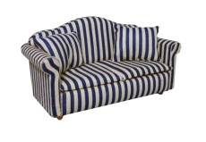 Sofa mit Kissen blau-gestreift Modern Blue Stripe Sofa