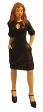 junge Frau mit schwarzem Kleid Modern Woman in Black Dress