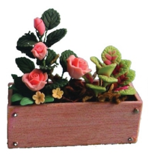 Blumenkasten mit rosa Rosen Window Box with pink Roses