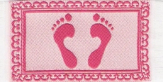 Badematte Fuabdruck rosa, Footprint Bathmath pink