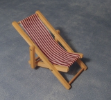 roter Liegestuhl Red Deckchair