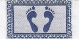 Badematte Fußabdruck türkisblau, Footprint Bathmath blue
